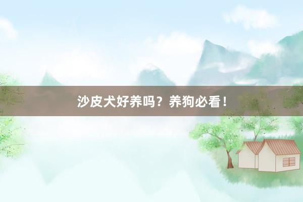 沙皮犬好养吗？养狗必看！